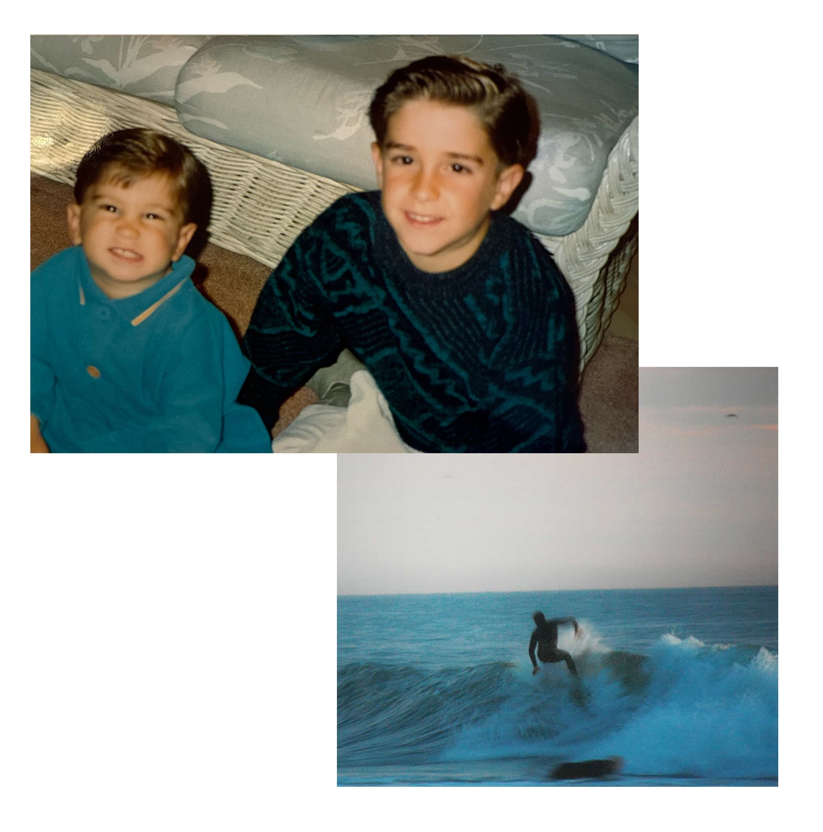 Founders Alec and Aric — a surf collage from the early days of Rareform